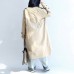 autumn beige cotton trench coat tie waist loose pockets lapel  parka