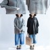 gray green casual hooded woolen blended outwear oversize print knit coats