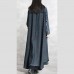 women black Winter coat oversized Notched pockets Elegant long sleeve denim patchwork long coats