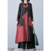 New orange red patchwork coat for woman oversize trench coat fall outwear double breast