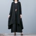 boutique black Jacquard Coats oversize baggy large hem asymmetrical design outwear women patchwork maxi coat