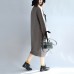 Gray woolen trench coat plus size wind breaker jackets