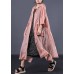 DIY light orange cotton clothes Women side open Maxi summer coats