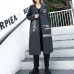 boutique black striped Coat plus size lapel print Coat Elegant baggy coats